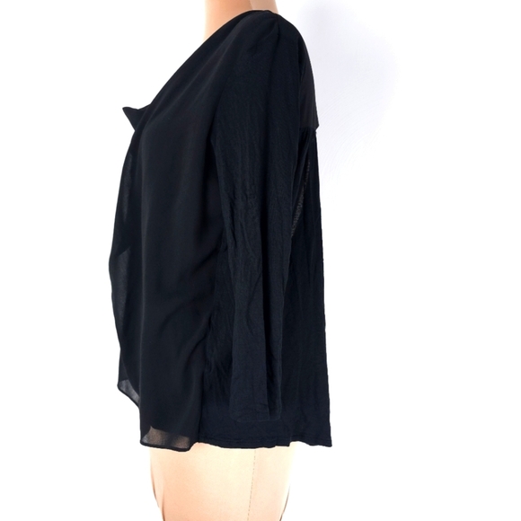 Alice + Olivia Open Back Draped 3/4 Sleeve Blouse - Picture 2 of 8